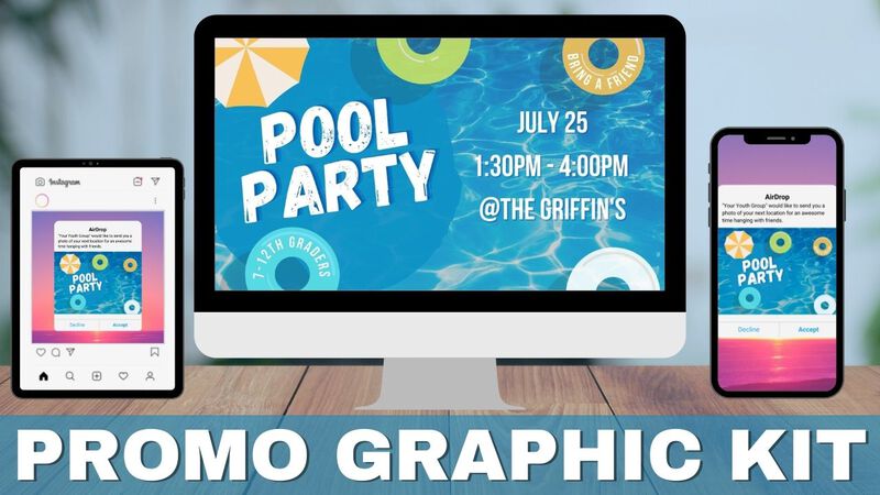 Pool Party Canva Graphics Kit